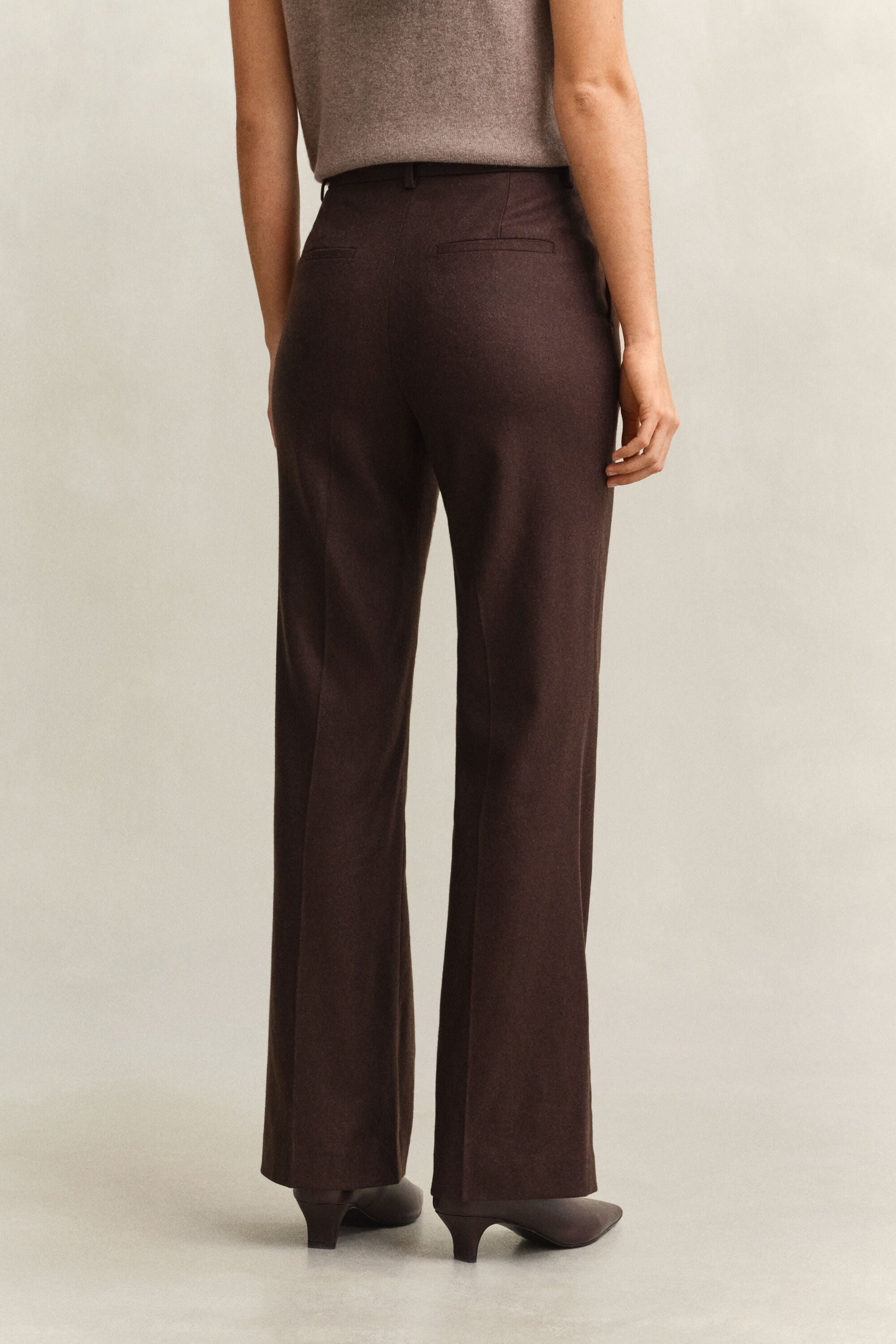 Slim fit flanellbyxor med utställda ben
