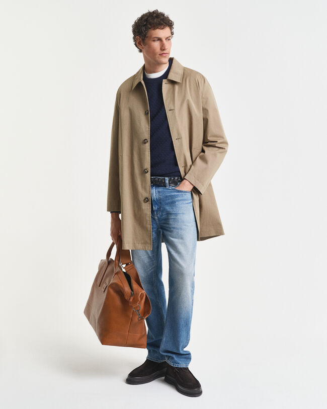 Rundhalsad tröja med mikrostruktur