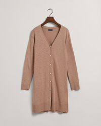 Lång V-ringad kofta i linneblandning