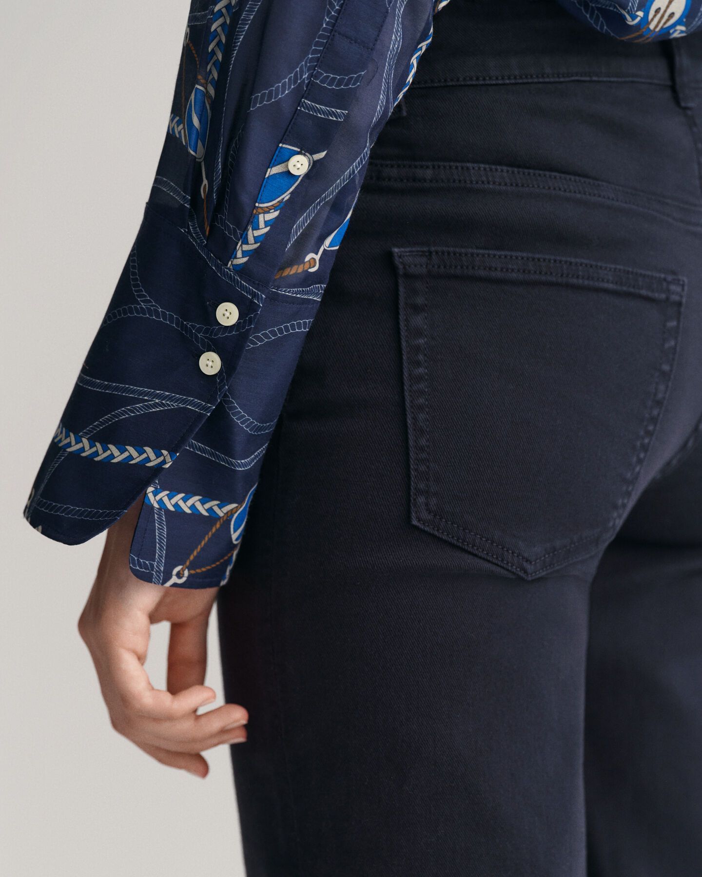 Relaxed fit Sailing Print blus i bomull och silke