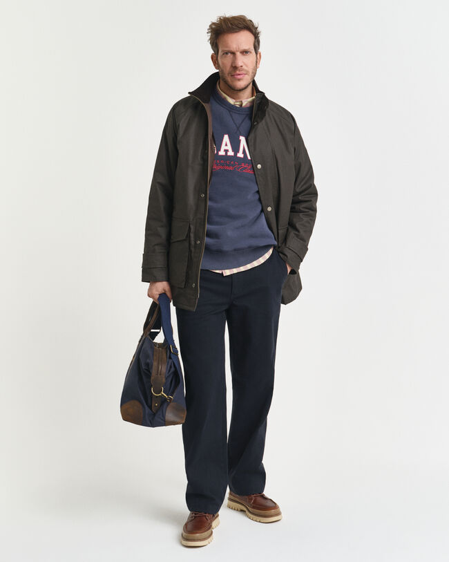 Sweatshirt med rund halsringning och collegemotiv