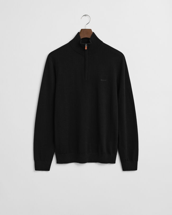 Tröja med half-zip i extra fin merinoull