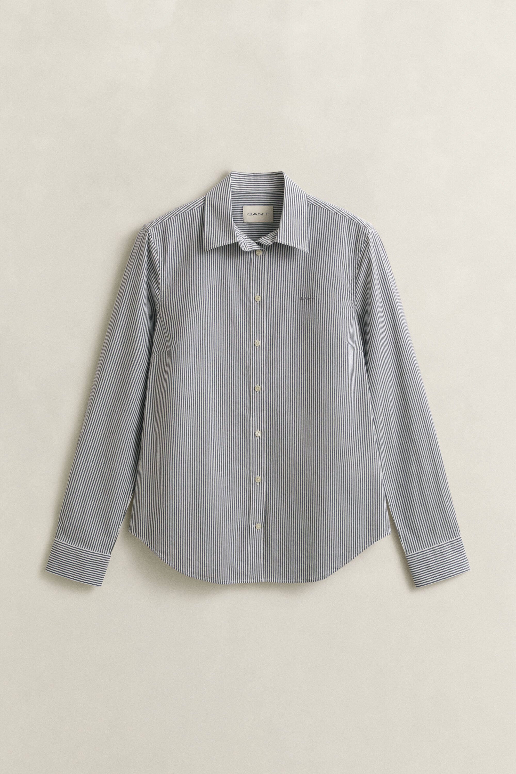 Slim fit randig poplinskjorta