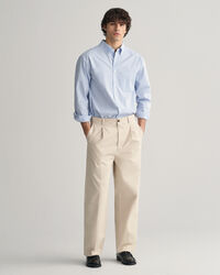 Relaxed fit chinos i borstad bomull
