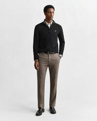 Klassisk bomullströja med dragkedja vid halsöppningen