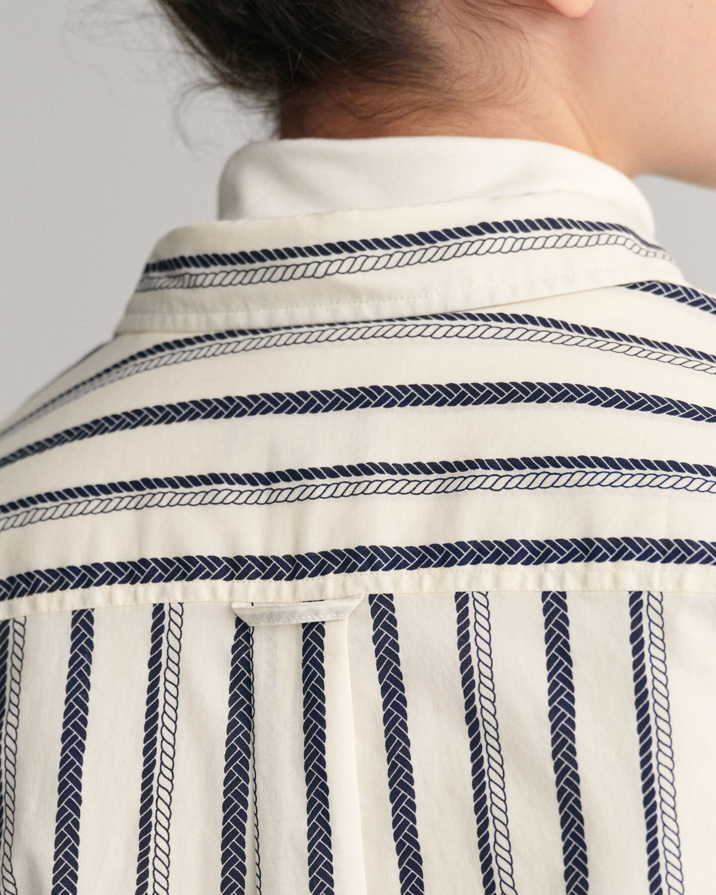 Regular fit repmönstrad skjorta i bomullsvoile