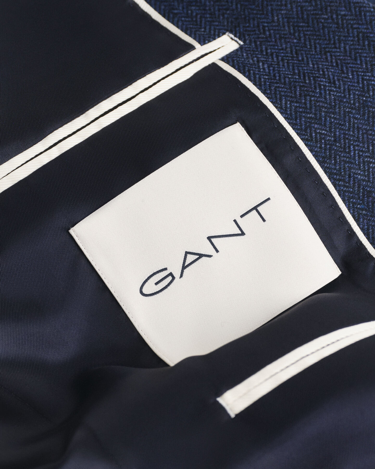 Slim fit kostymkavaj i flanell med fiskbensmönster