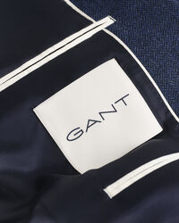 Slim fit kostymkavaj i flanell med fiskbensmönster