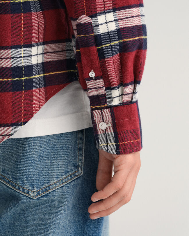 Regular fit rutig flanellskjorta