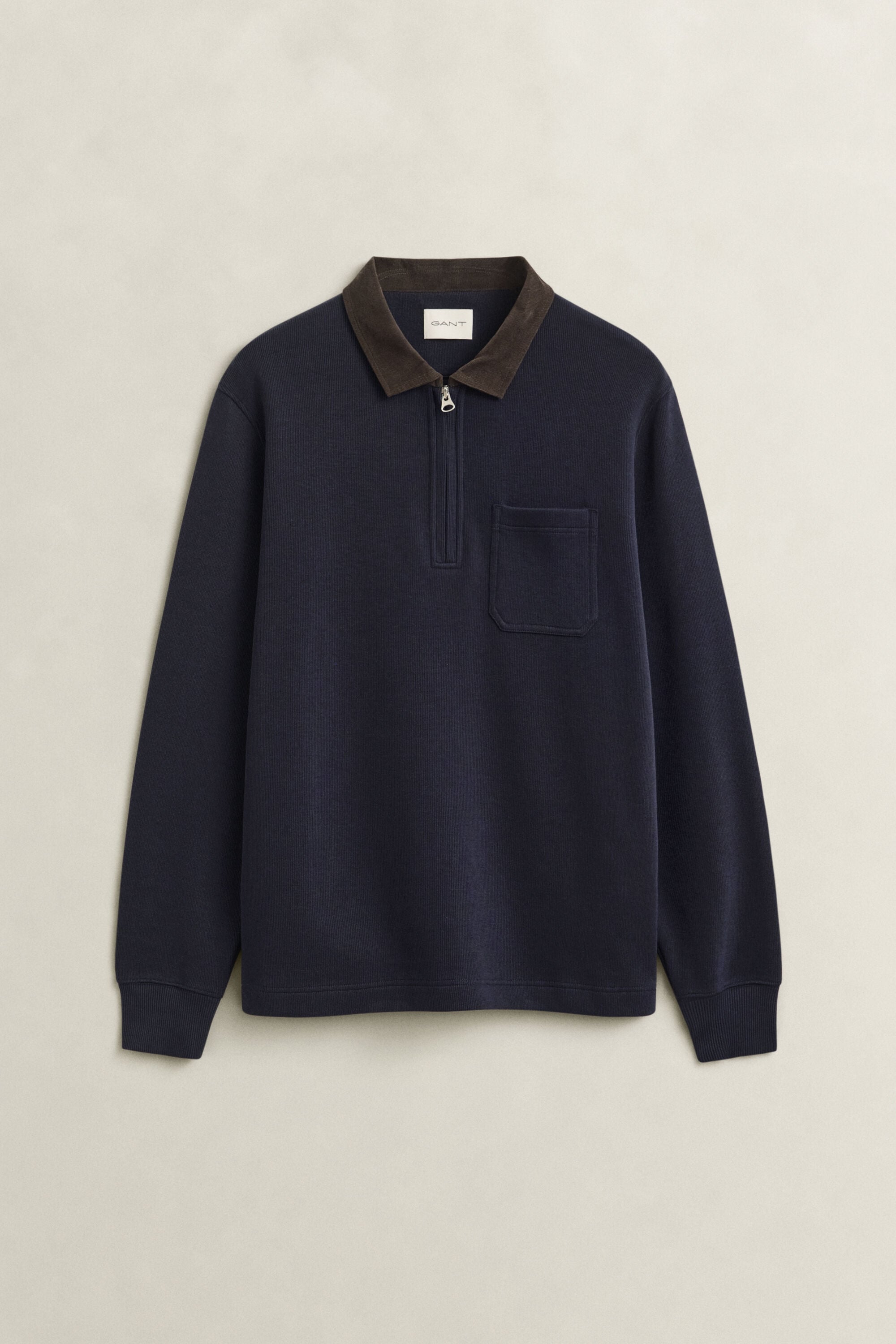 Rugger med half-zip