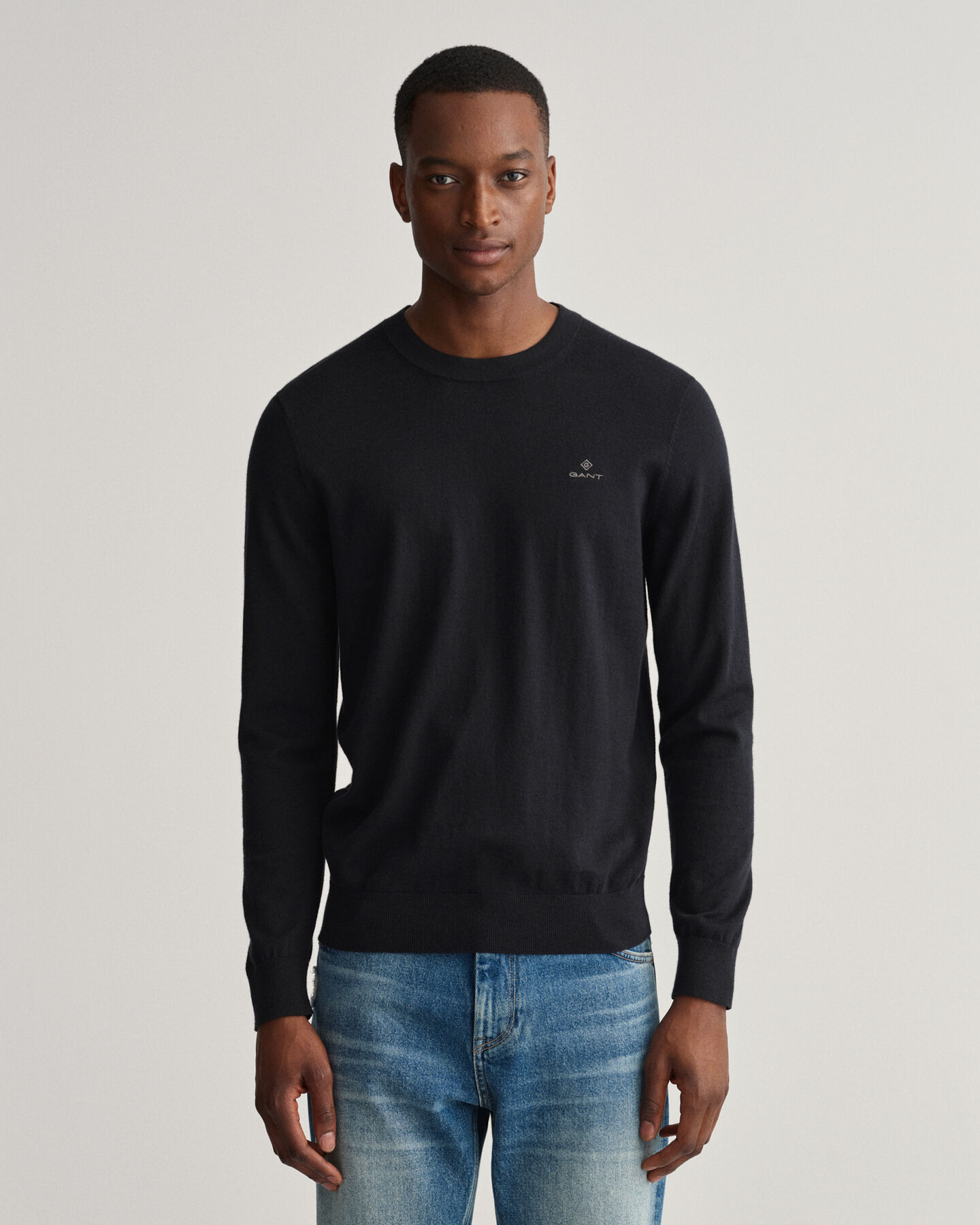 Crew neck tr&ouml;ja i bomull och kashmir