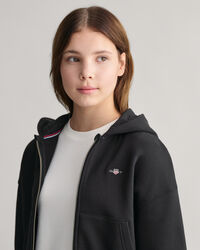 Teen Girls Shield cropped hoodie med dragkedja
