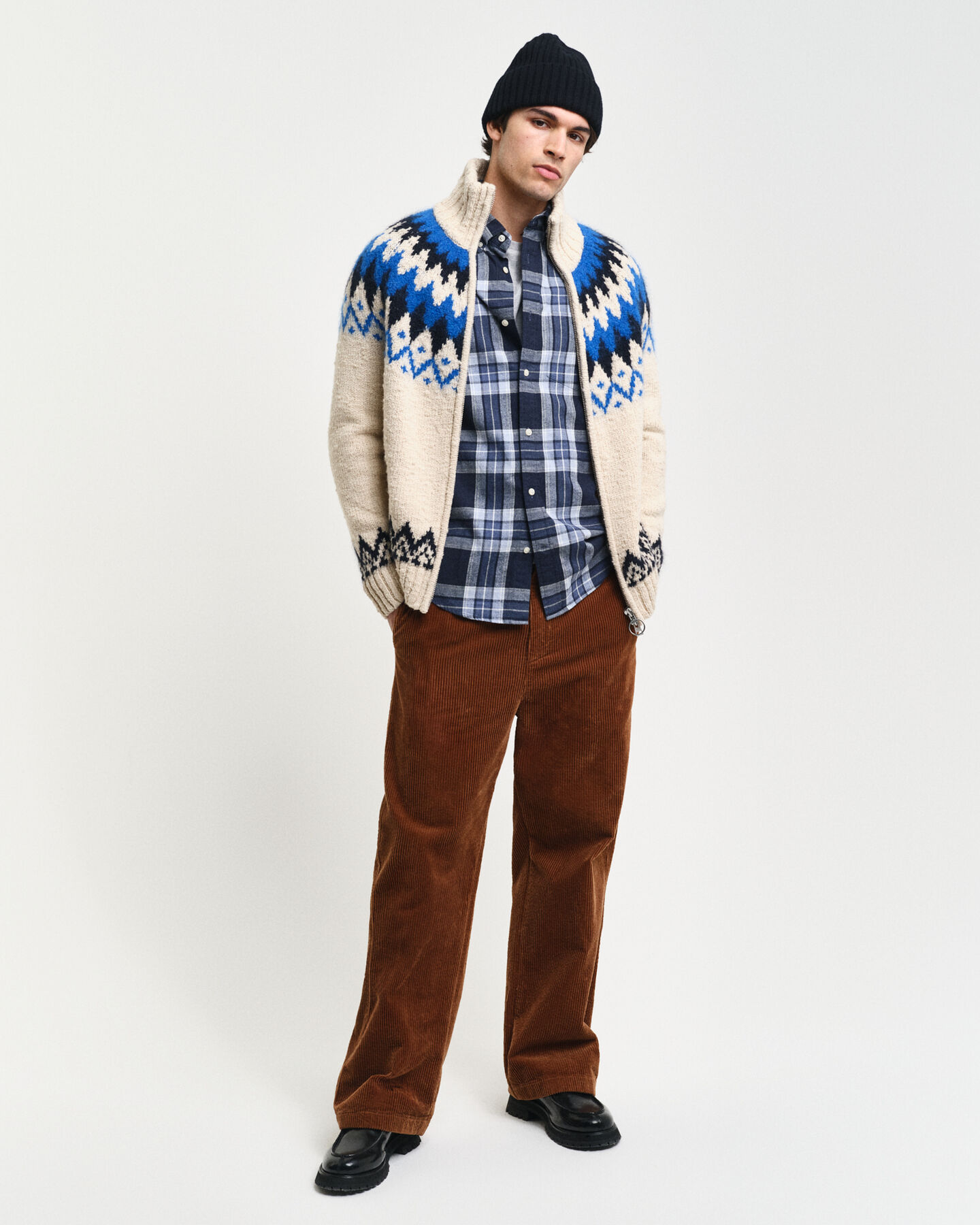 Cardigan i jacquard med dragkedja