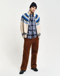 Cardigan i jacquard med dragkedja