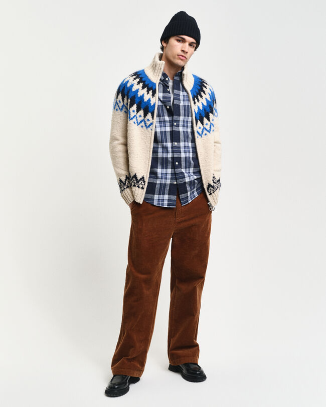 Cardigan i jacquard med dragkedja