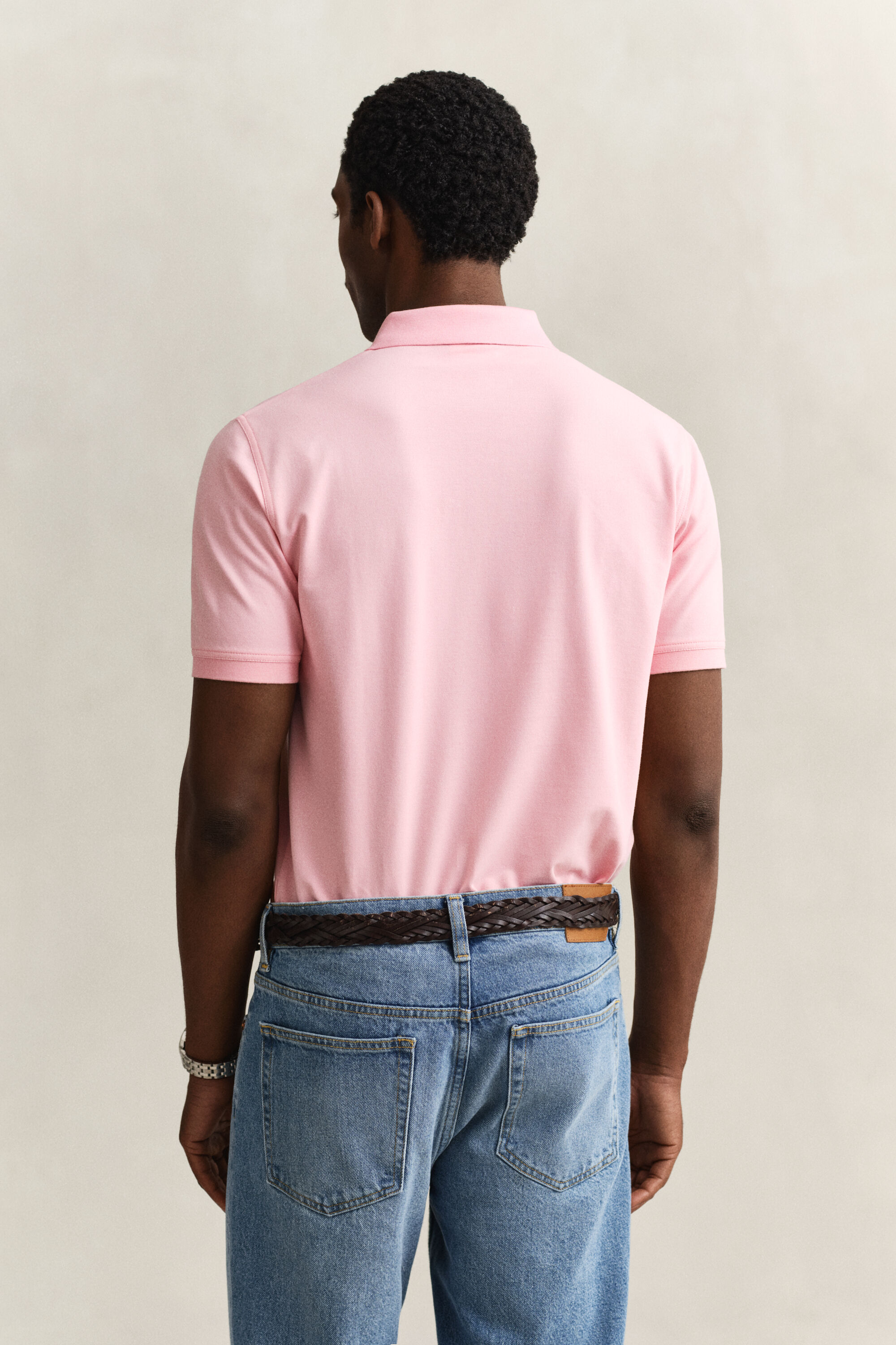 Kontrastfärgad pikétröja