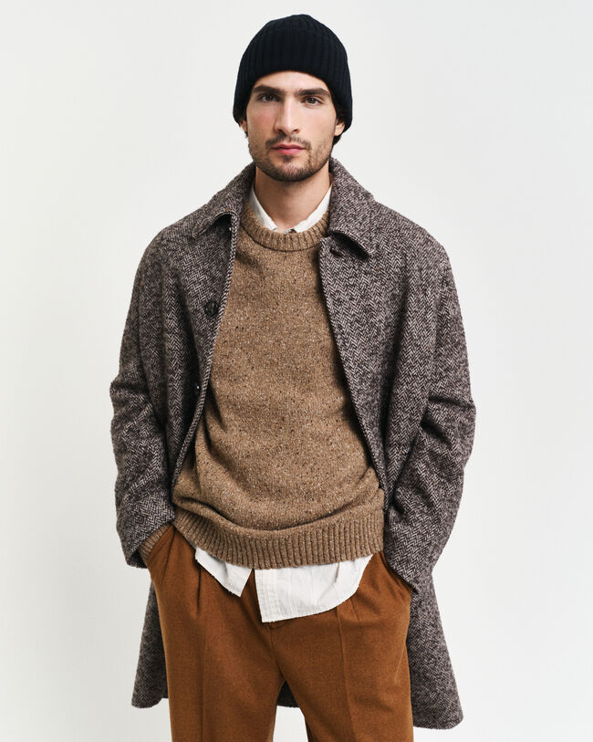 Rundhalsad ylletröja med nepseffekt