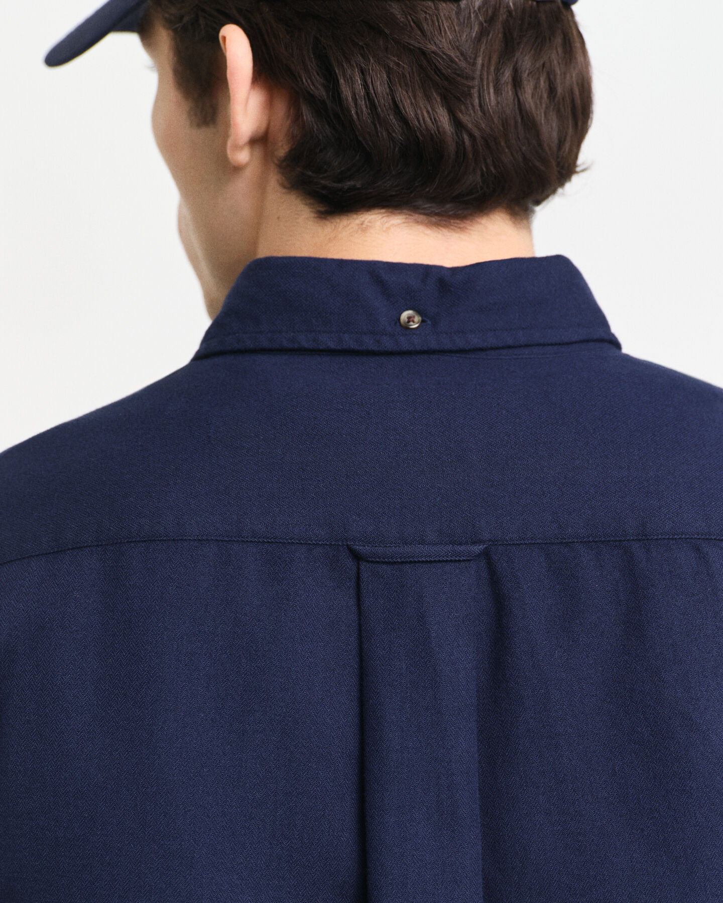 Regular fit fiskbensm&ouml;nstrad flanellskjorta