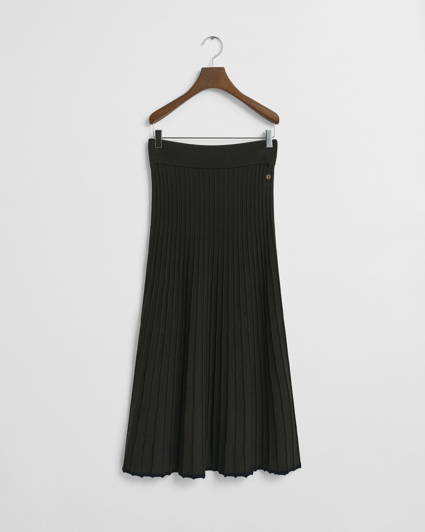 Ribbstickad kontrastfärgad kjol