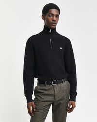 Bomullstr&ouml;ja med struktur och halv dragkedja