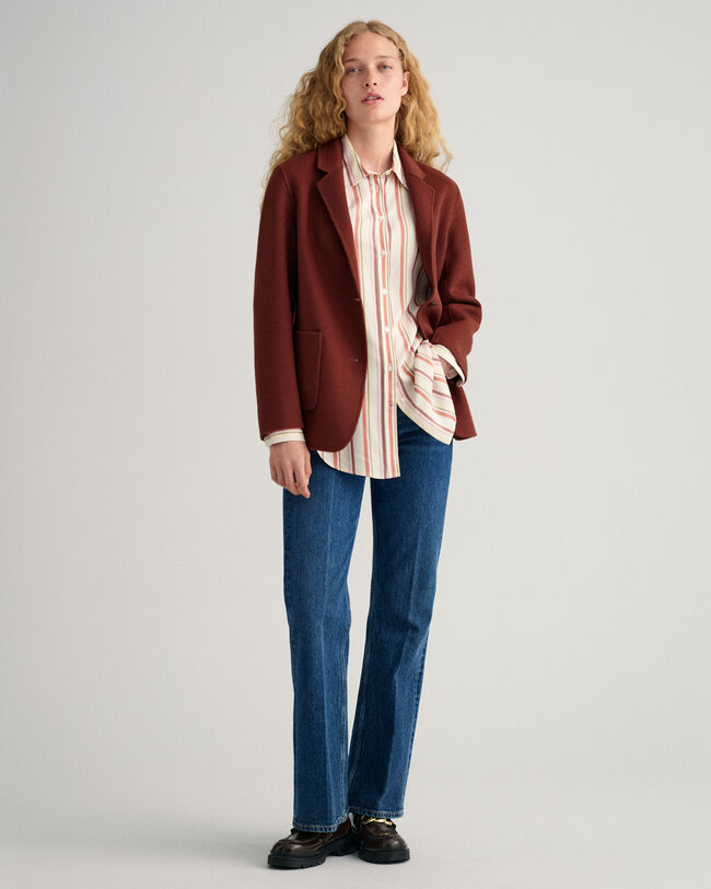 Relaxed fit skjorta med flerfärgade ränder