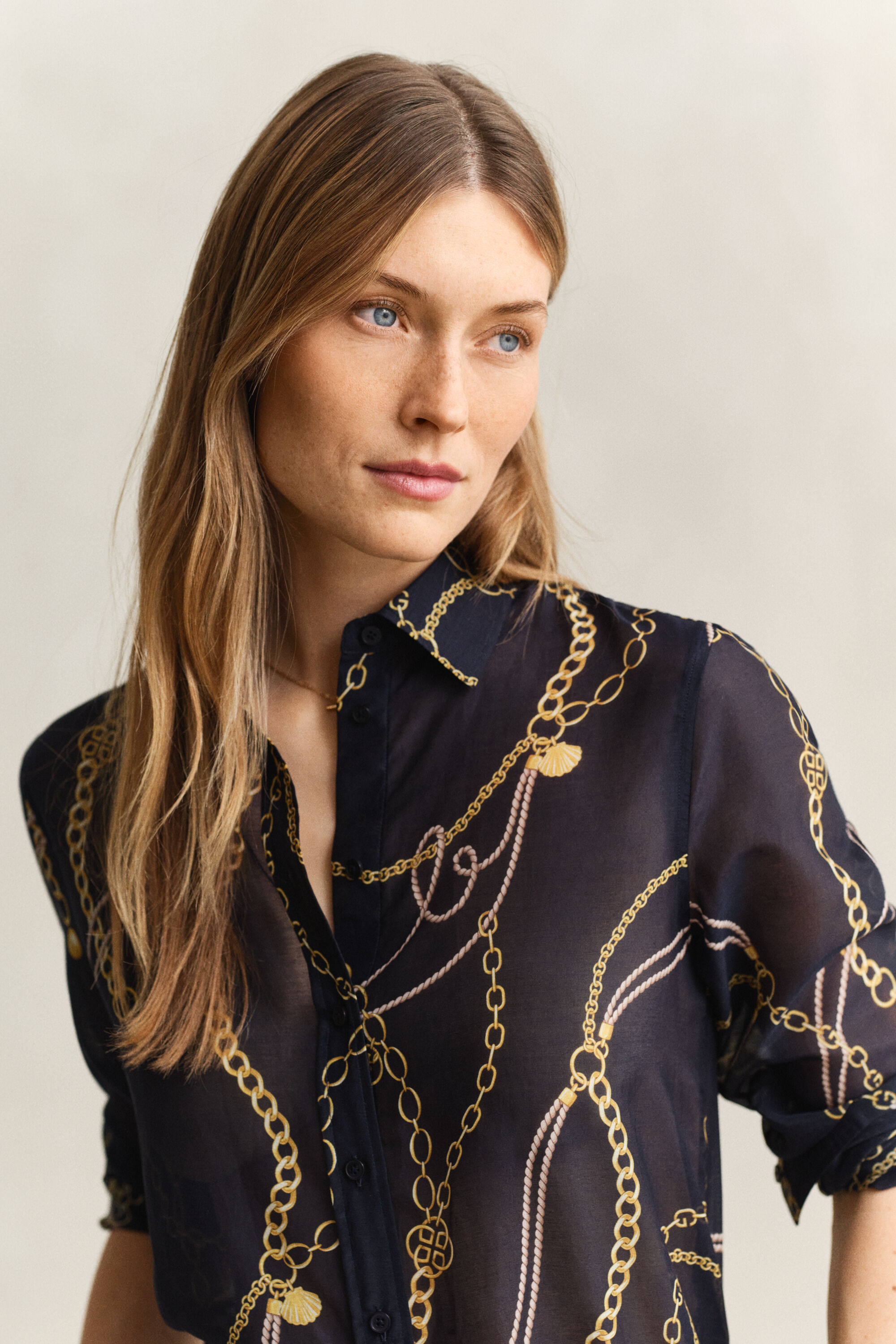 Skjorta i bomull och silke