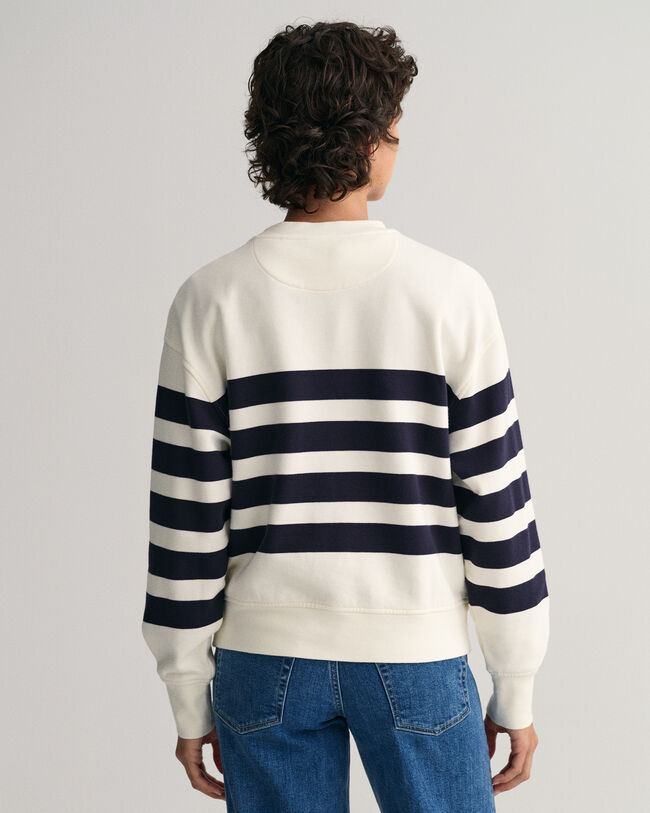 Randig crew neck sweatshirt med segelmotiv