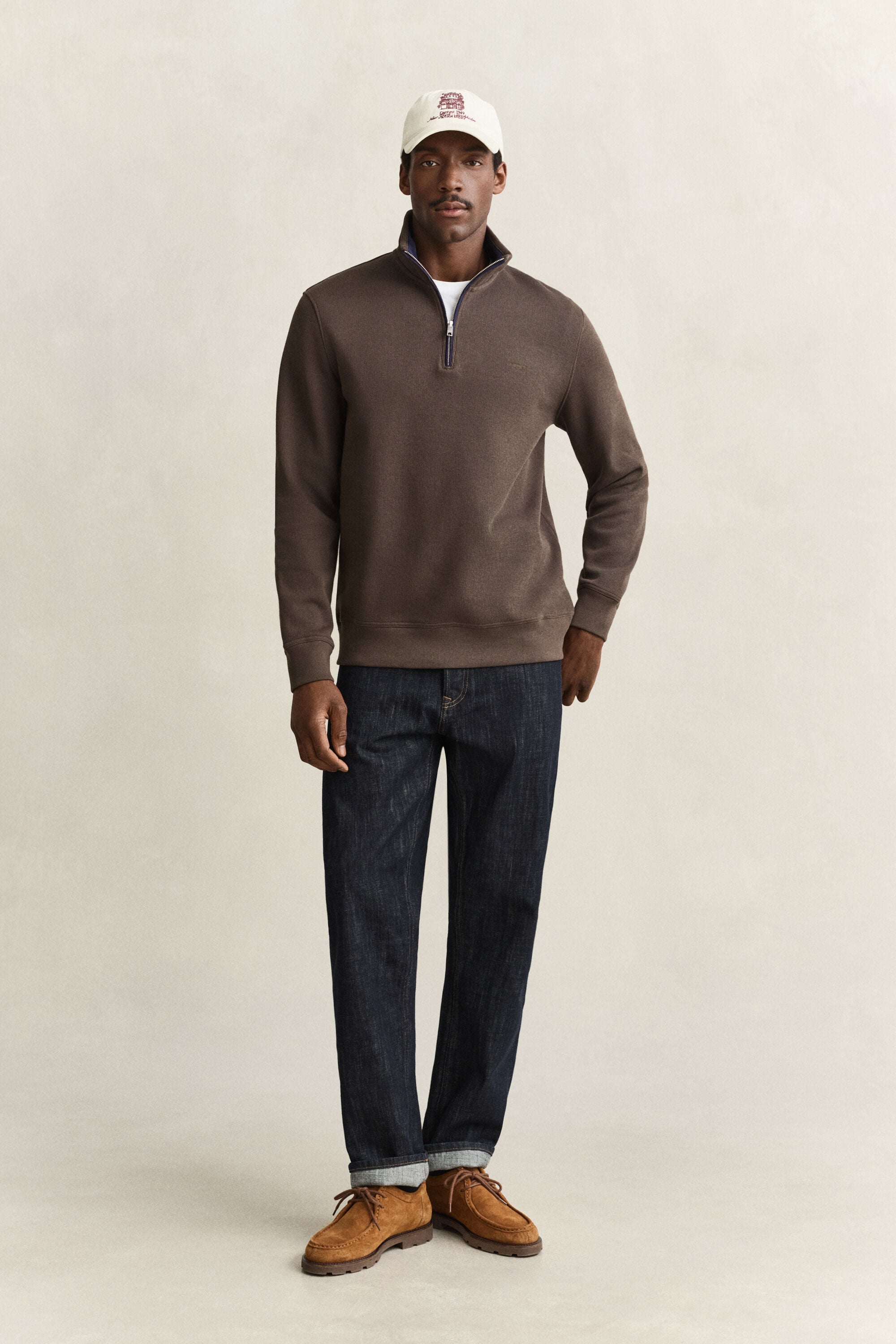 Sacker Rib sweatshirt med half-zip