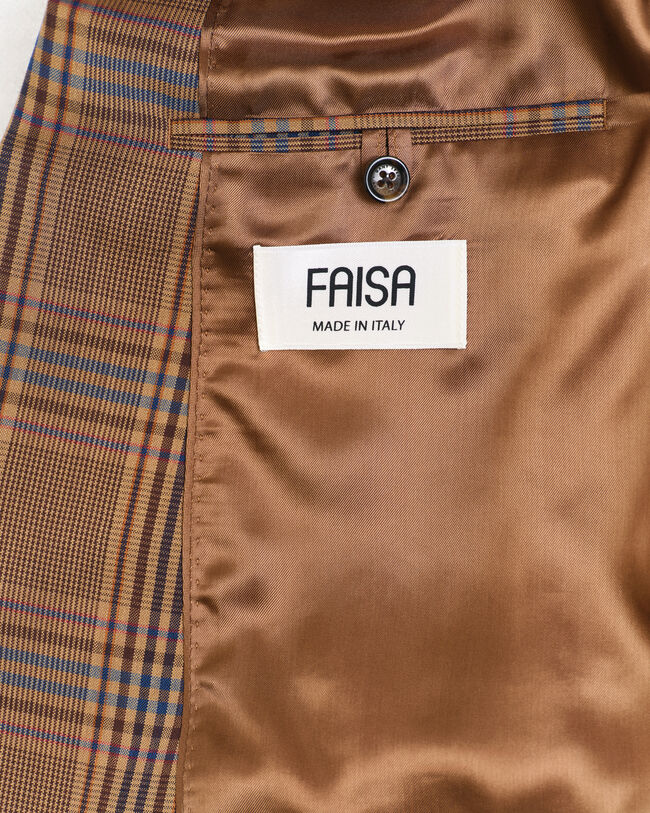 Relaxed fit rutig yllekavaj