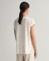 V-ringad slipover i linneblandning