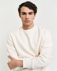 Rundhalsad sweatshirt med v&aring;ffelstruktur