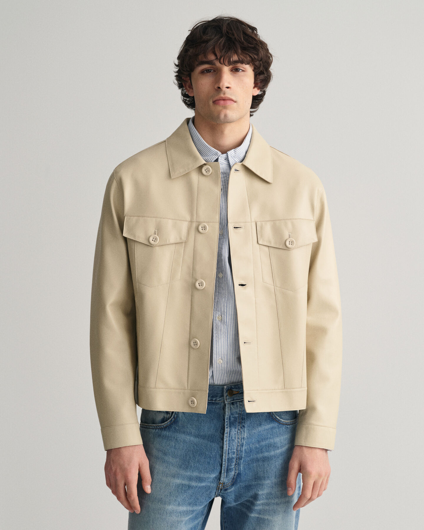 Truckerjacka i skinn