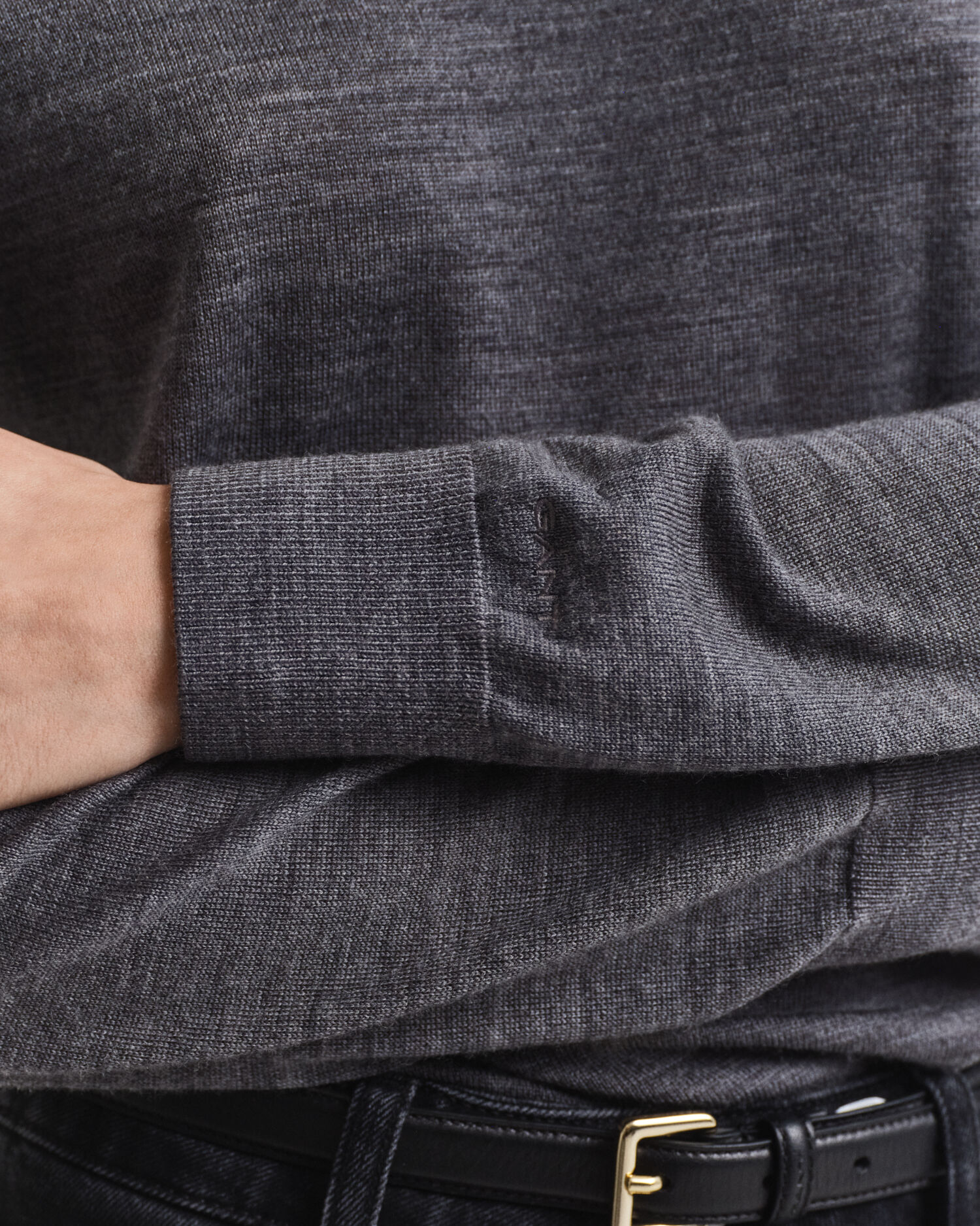 Tröja med polokrage i extra fin merinoull