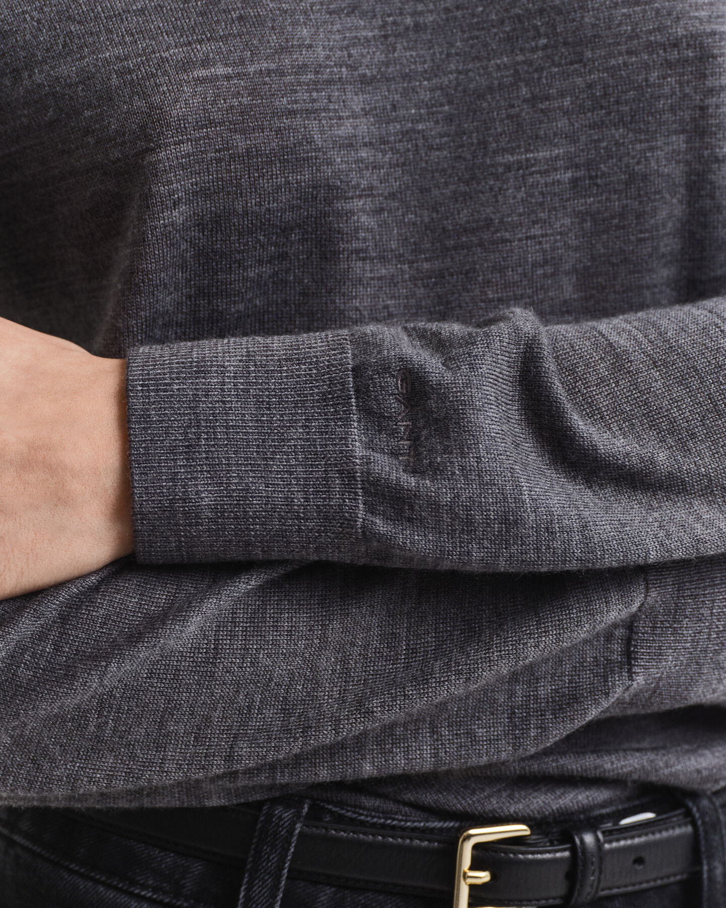 Tröja med polokrage i extra fin merinoull