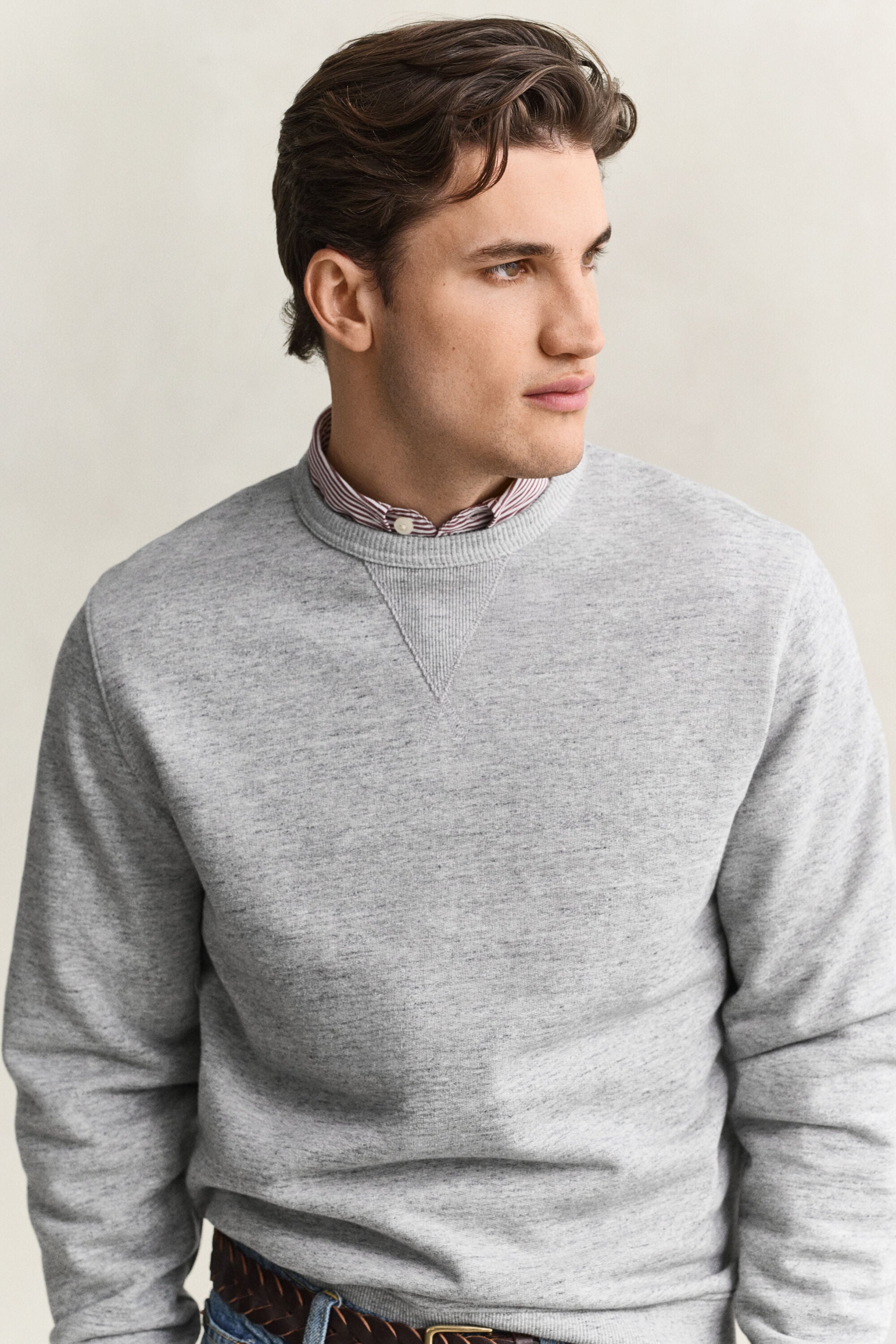 Melerad rundhalsad sweatshirt