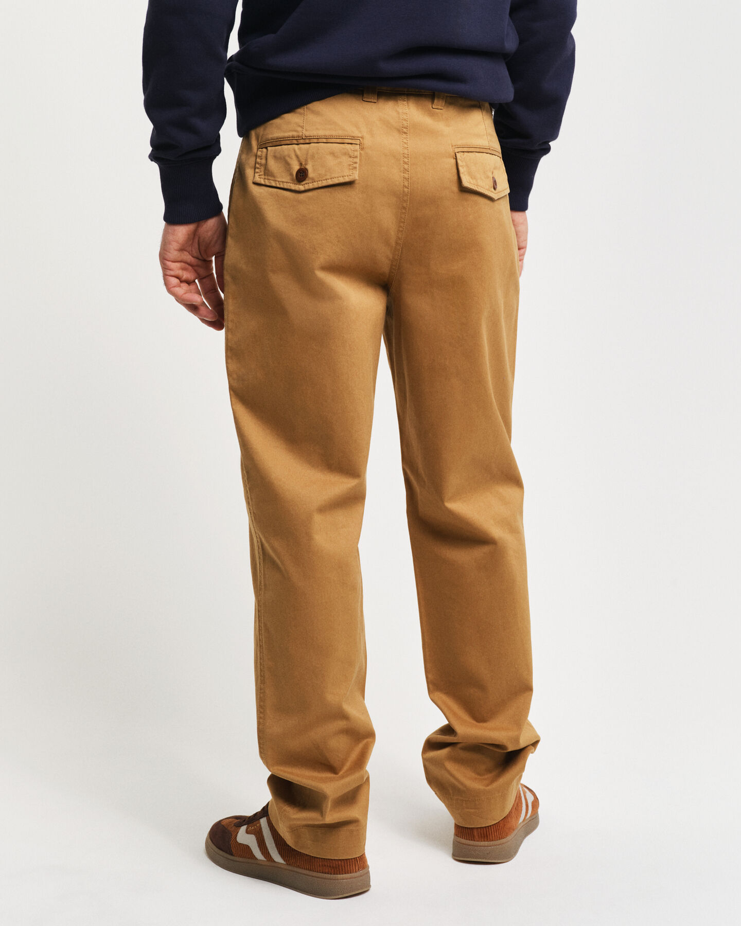 Regular fit chinos i borstad bomull