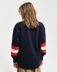 Rundhalsad sweatshirt med f&auml;rgblock