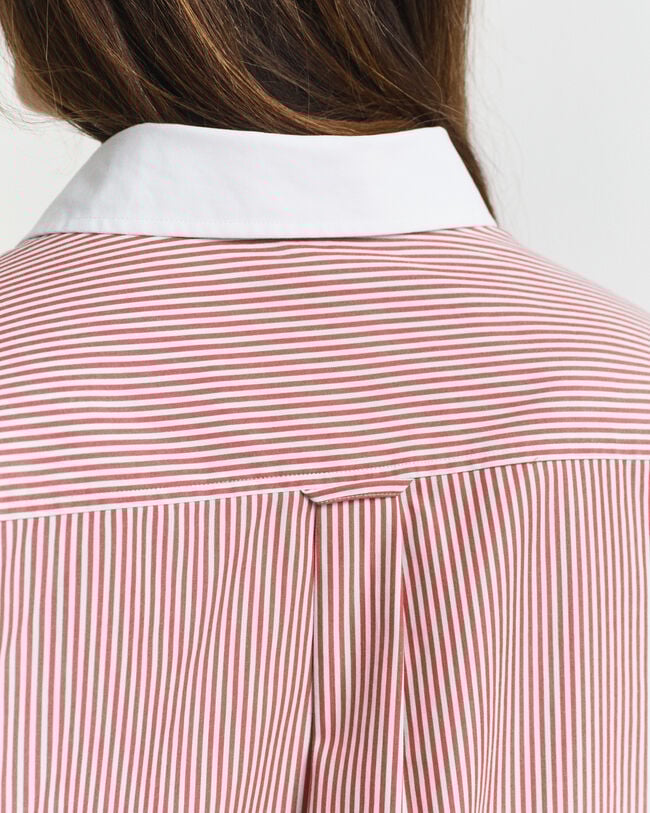 Oversized fit randig skjorta med kontrastkrage