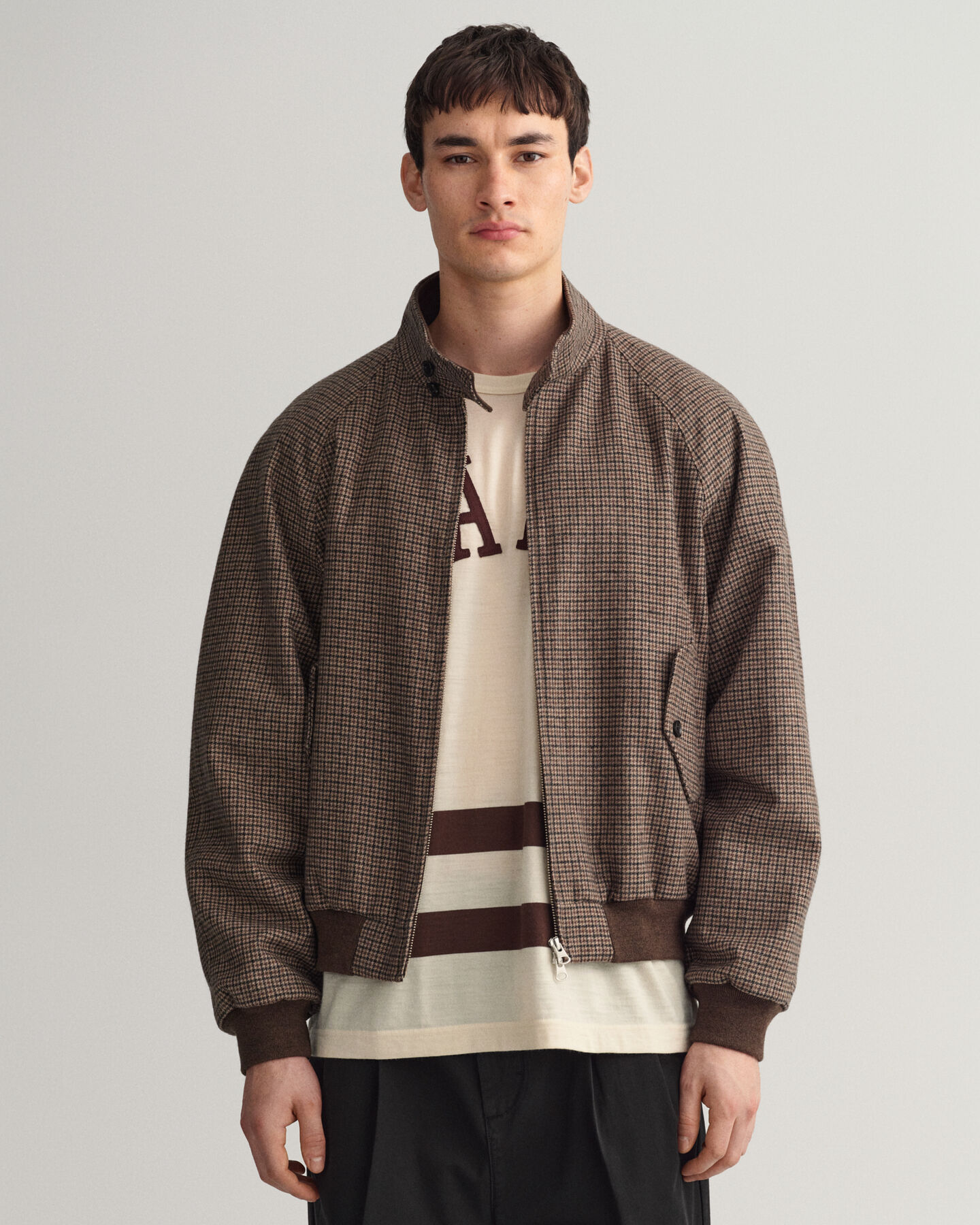 Harrington rutig yllejacka