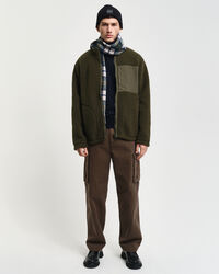 Vändbar fleecejacka med dragkedja