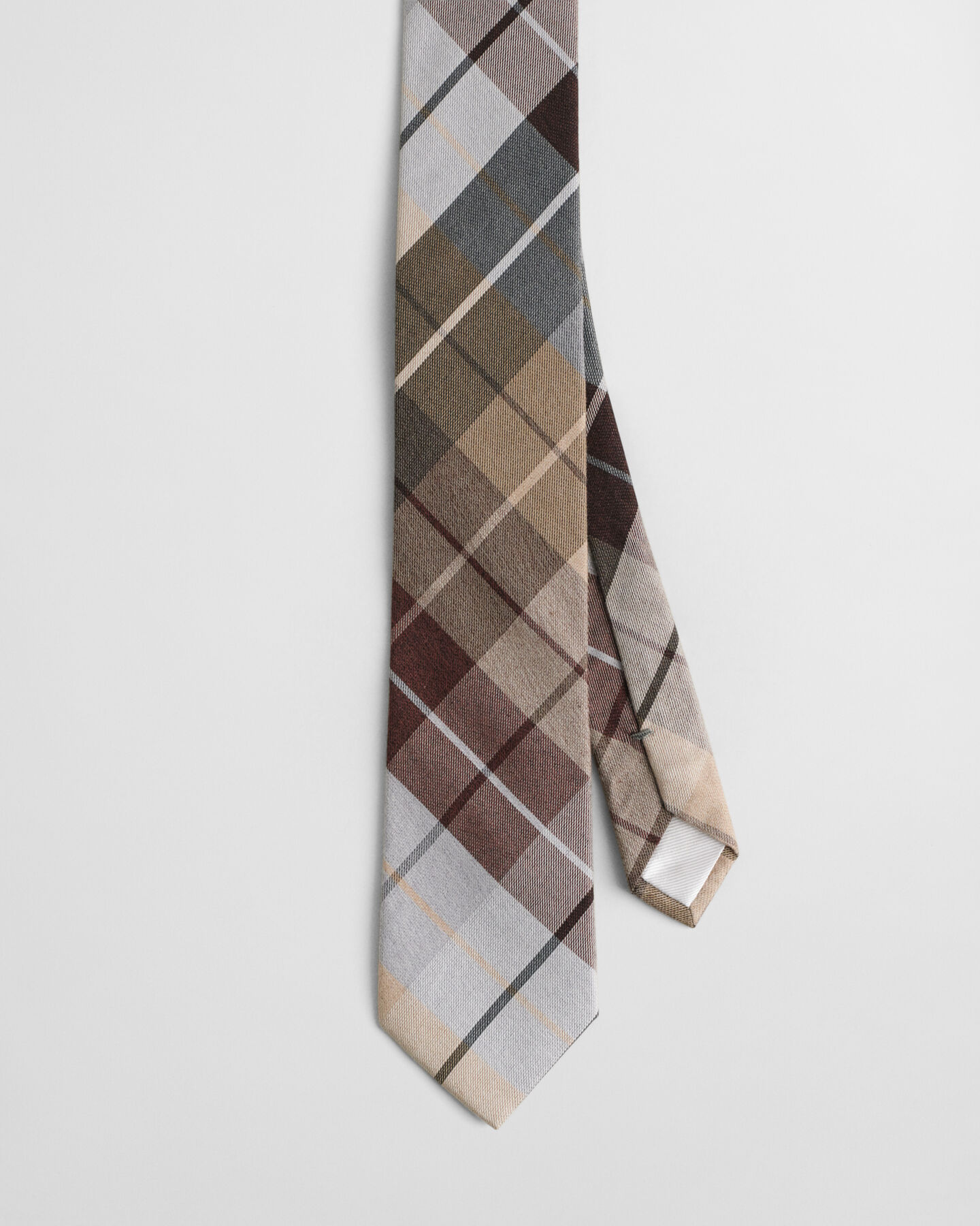 Rutig slips i bomull och silke