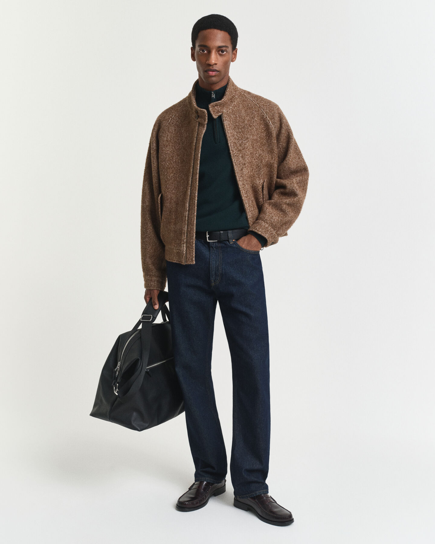 Tröja i superfin lammull med half-zip