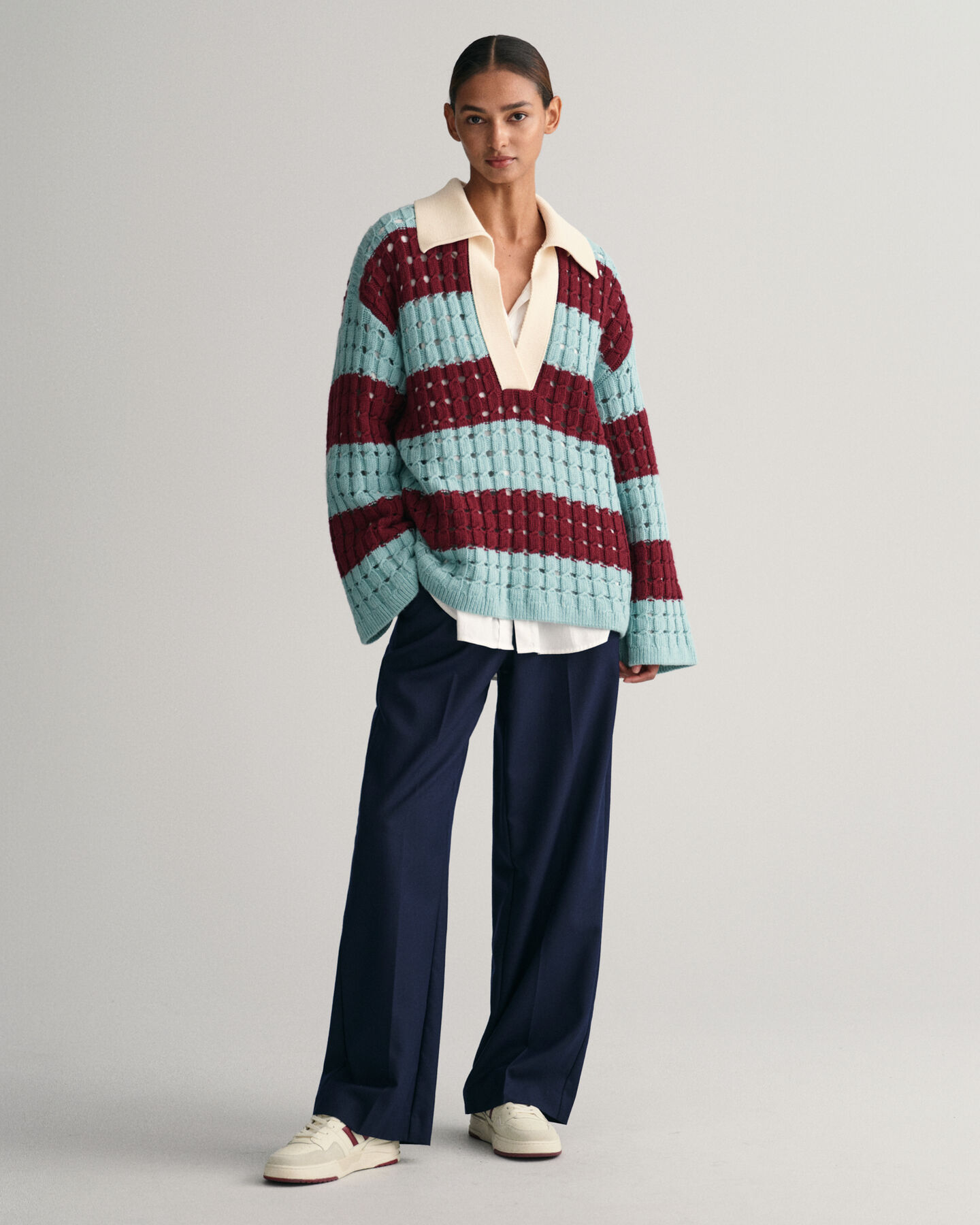 Oversized Barstripe stickad rugger