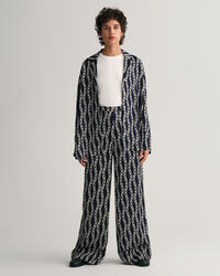 Chain Print byxor med vida ben