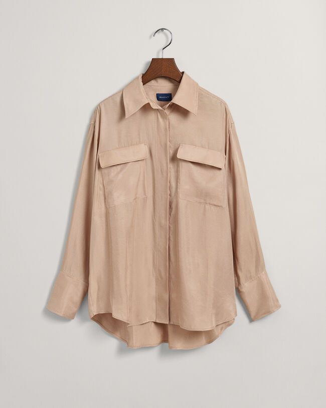 Relaxed fit skjorta med ficka med lock