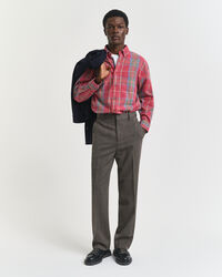 Oversized tvättad rutig skjorta i twill