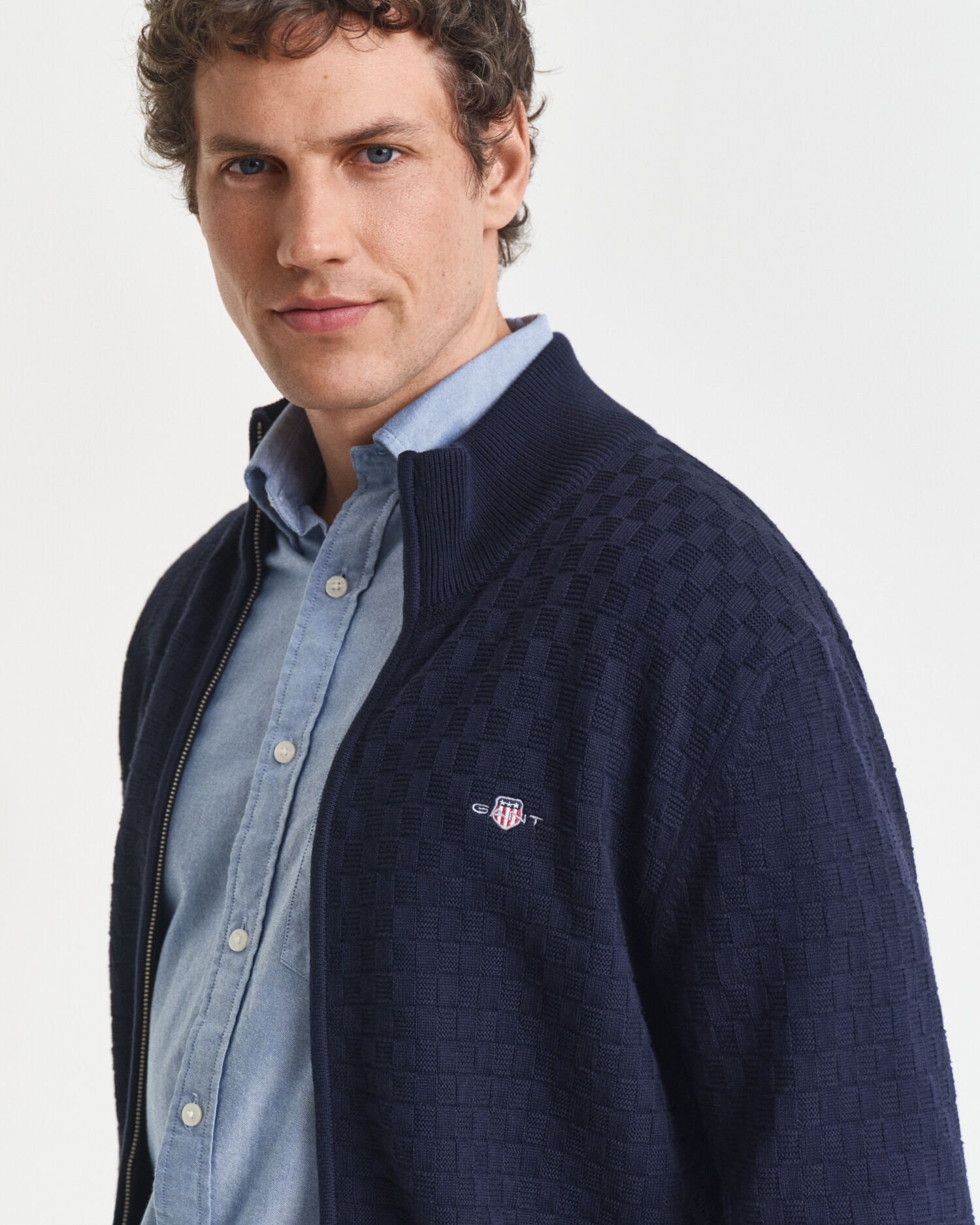 Tröja med dragkedja och mikrostruktur