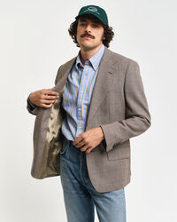 Regular fit kavaj med klassiskt rutmönster