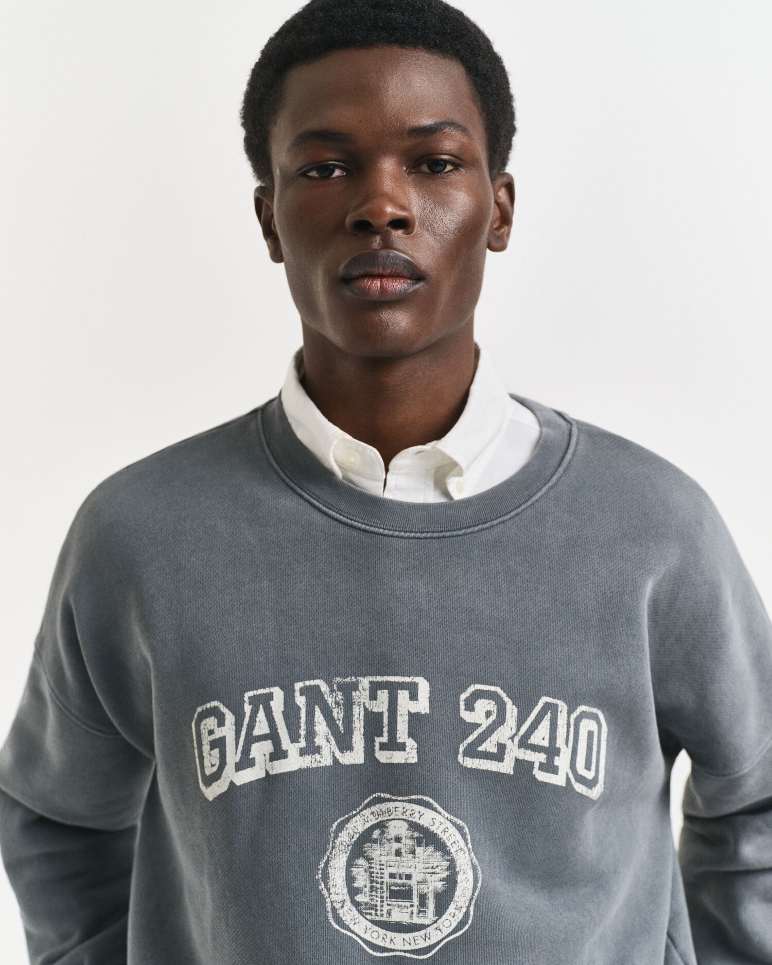 Rundhalsad sweatshirt med tryck