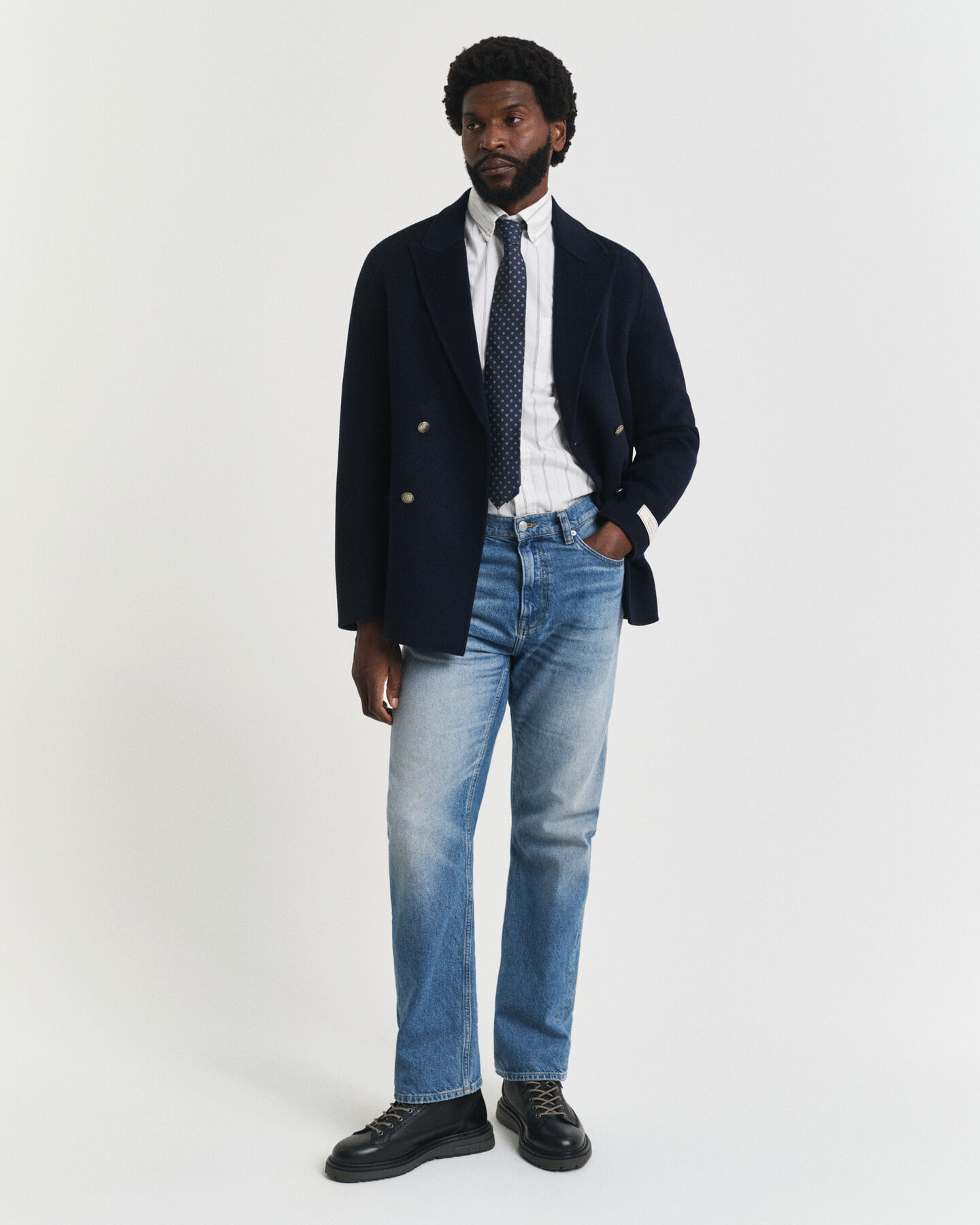 Regular fit klassisk randig oxfordskjorta